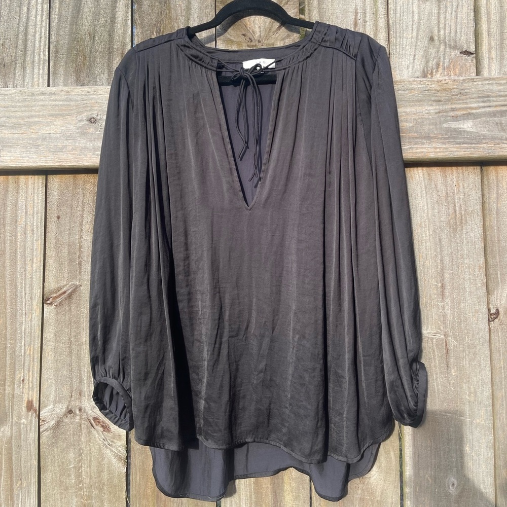 IRO Black Tie-Neck Blouse size 40 (US 8)